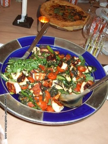 Char-grilled Asparagus, courgettes & Manouri Salad