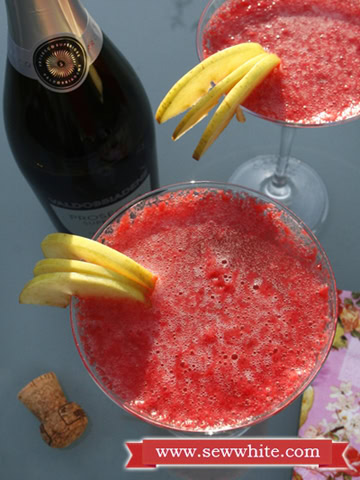 Sew White raspberry prosecco cocktails 4