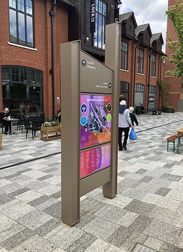 Design of Castle Quay totem sign
