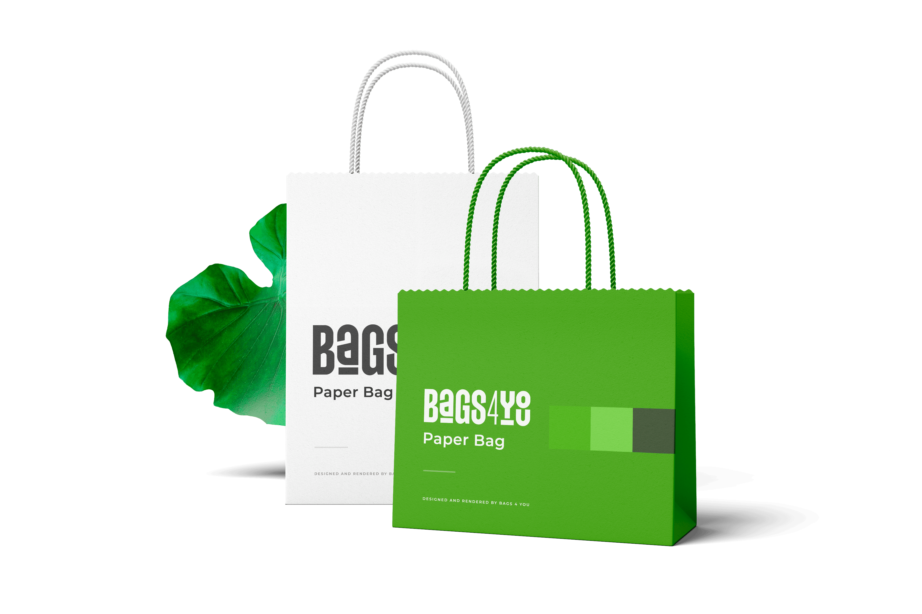 Mockup de saco de papel verde personalizado Bags4You