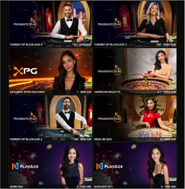 مجموعة من ألعاب الكازينو المباشرة على منصة WinWin