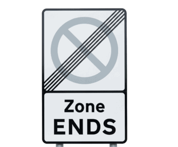 End of Restricted Parking Area Sign