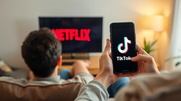 Watching Netflix on TV and using TikTok on phone