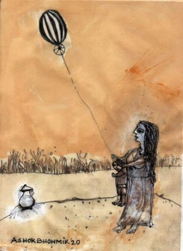 The prophet on children ilustration by Ashok Bhowmik