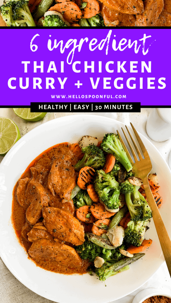 6 Ingredient Healthy Thai Chicken Curry and Vegetables