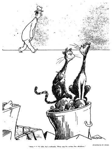 Seuss, illustration for "But for Grown-Ups, Laughing Isn't Any Fun" (1952)