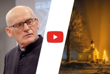 Ks. Mieczysław Piotrowski, Kaplica zimą w śniegu, miniatura filmu "Bóg wchodzi w rzeczywistość grzechu i śmierci", grzech, śmierć