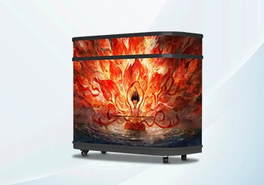 Fronta Series front desk LED screen with sleek curved display for reception and lobby areas