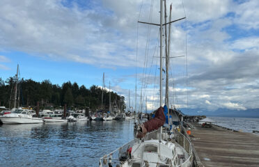 sailboat docked on wharf in Comox BC
