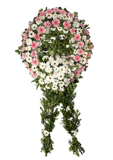 Pembe Beyaz Cenaze Çelengi - Görsel 2