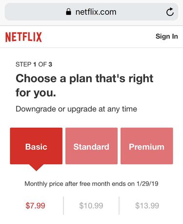 Sign up Netflix