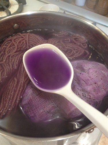 ASimpleHomestead.com - red cabbage dyeing purple