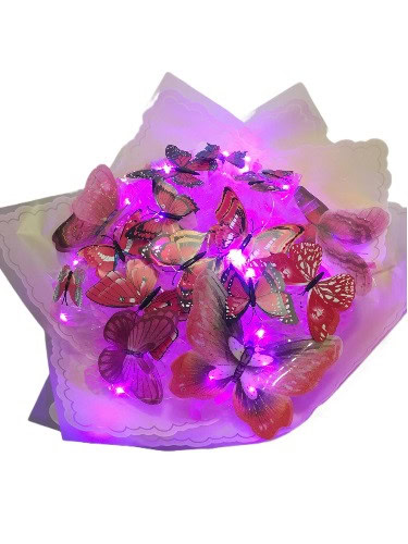 Kelebek Buketi Renkli Led Işıklı - Görsel 3