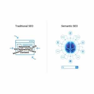 semantic seo vs traditional seo entity based comparison infographic