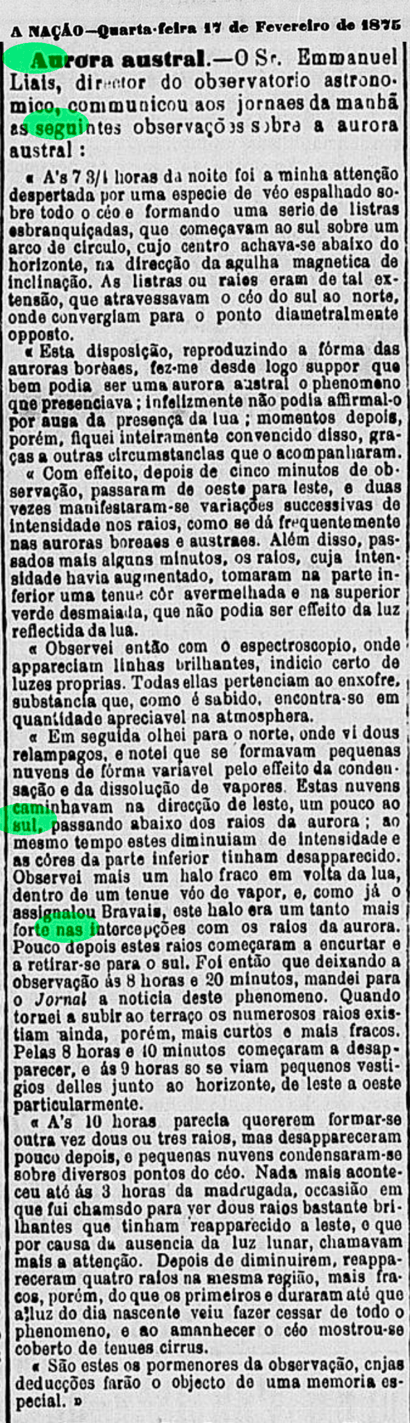 Recorte de Jornal -A Nação : Jornal Politico, Commercial e Litterario (RJ)