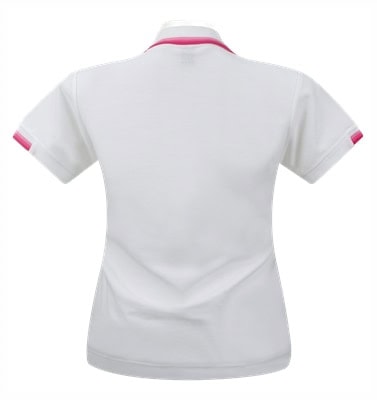 เสื้อโปโลสีขาวขลิบชมพู MN Polo - Image 4