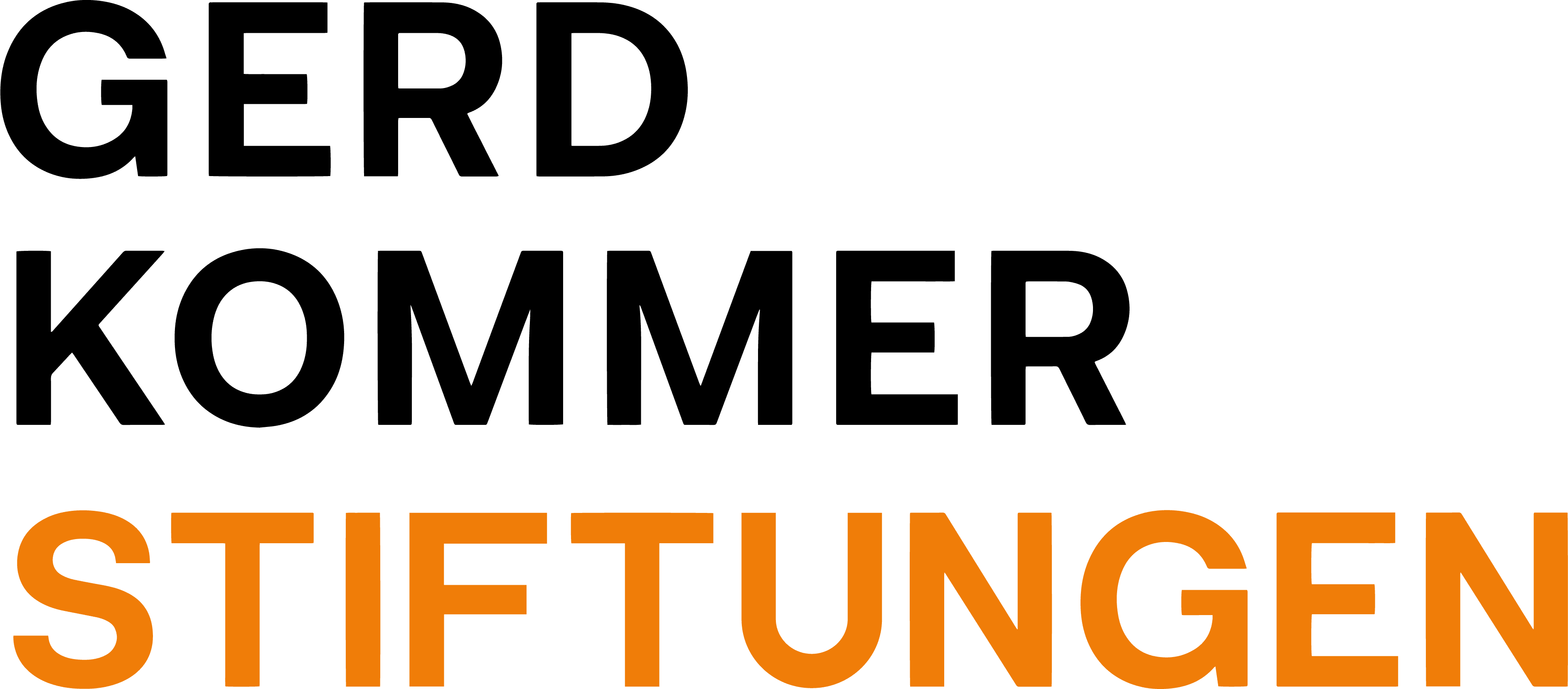 Gerd Kommer Stiftungen Logo in schwarz und orange.