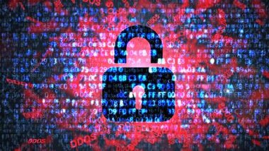 Cyberatak - kłódka na tle cyberdanych