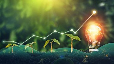 Zielona energia, żarówka, wykres