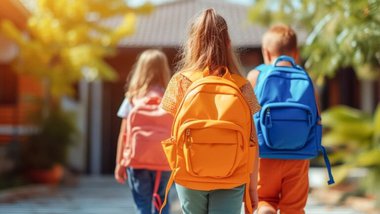 dzieci idące do szkoły