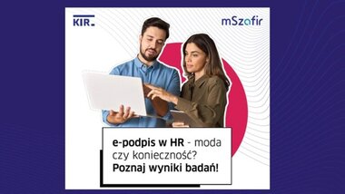 grafika KIR e-podpis, kobieta i mężczyzna