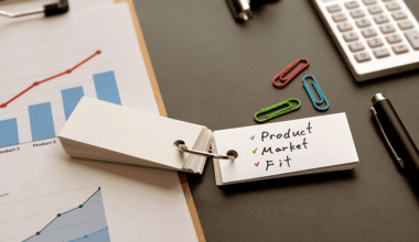 Product market fit written on notepad
