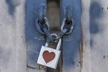 padlock with heart