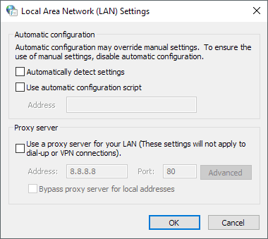 windows proxy settings