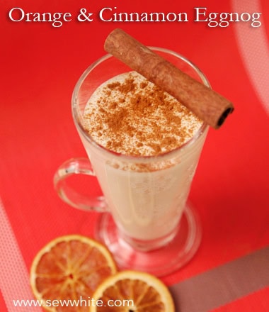 Sew White orange and cinnamon eggnog