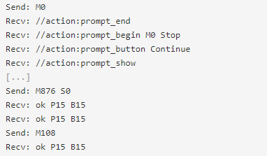 pausing and resuming print with m0 and m108 gcode commands