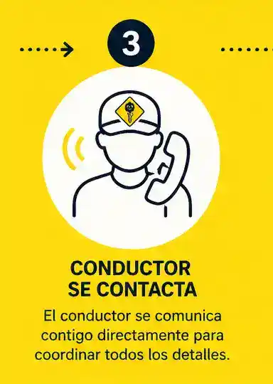 Conductor elegido contacta al cliente para coordinar servicio en Colombia