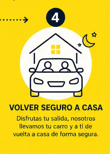 Conductor elegido llevando cliente y vehículo de regreso seguro a casa en Colombia