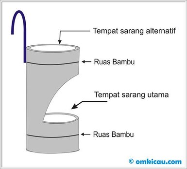 Bambu yang dimodifikasi sebagai tempat bersarangnya