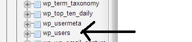 phpMyAdmin Selecting Table