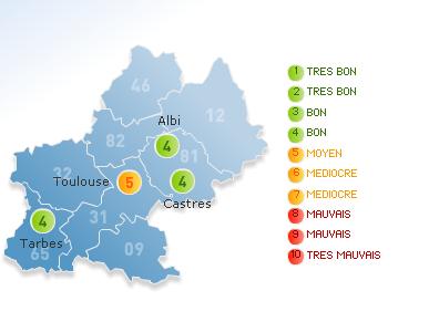 Air de bonne qualité jeudi à Tarbes