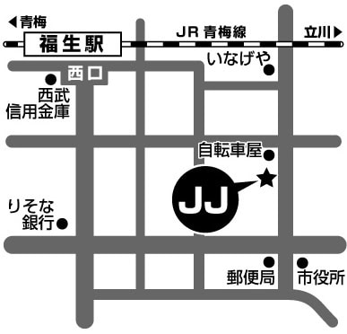 JJ福生店の地図