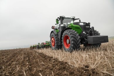 Fendt 1000 Gen4 with OutRun autonomy preparing for tillage. Factory-integrated autonomy allows the tractor to run unmanned field tasks.