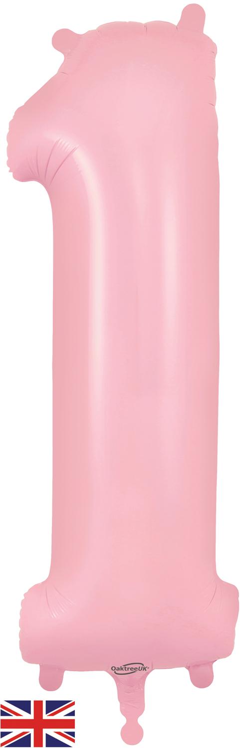 Oaktree 34" Number 1 Matte Pink Foil Balloon