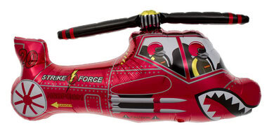36 Inch  Red Chopper Helicopter Foil Balloon