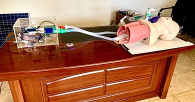The functional low cost medical ventilator prototype built by engineers at Kiira Motors headoffice in Kampala