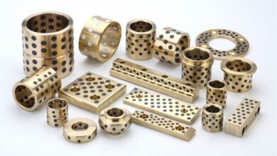 Graphite plugged bronze bearings
