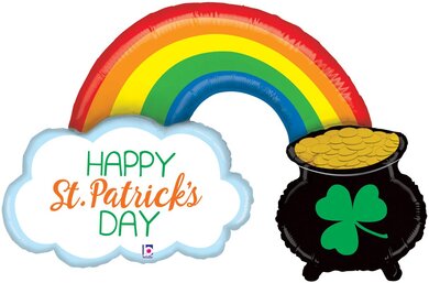 47 Inch St. Patrick's Day Rainbow Pot of Gold Foil Balloon