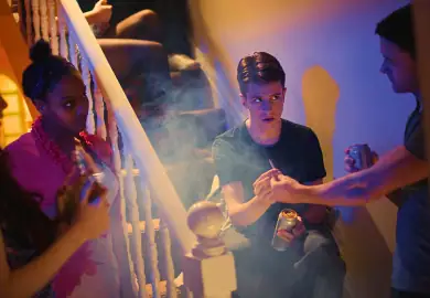 Teens having a house party.