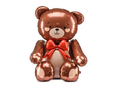 Sitting foil balloon Teddy Bear with bow 34 Inch