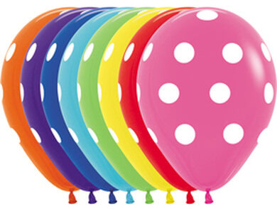 Sempertex 11 Inch Assorted Polka Dots Balloons (50)