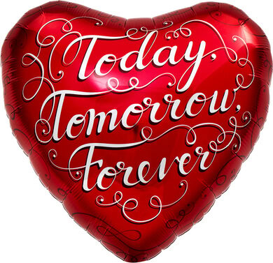 18 Inch Today Tomorrow Forever Valentines Foil Balloon