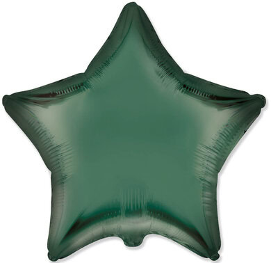 STAR Satin Silk DARK GREEN 18 Inch Standard Foil Balloon