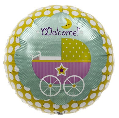 18 Inch Welcome Baby Buggy Foil Balloon
