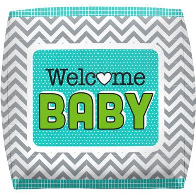 17 Inch  Welcome Baby Cube Foil Balloon - Image 4