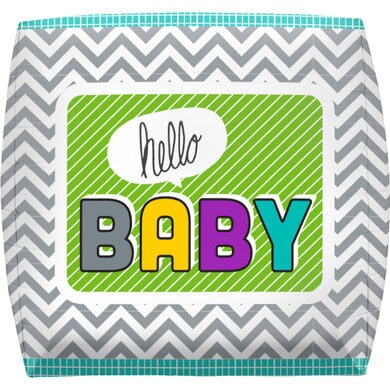 17 Inch  Welcome Baby Cube Foil Balloon - Image 5